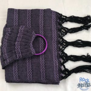 Bandolera Artesanal Rombos Negra Morada