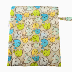 Bolsa Impermeable Chica Estampada - Elefantes azules