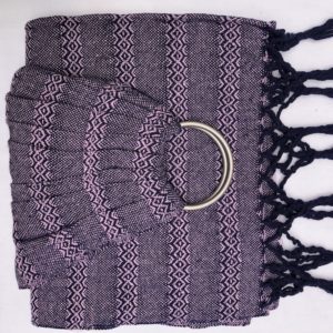 Bandolera Artesanal Rombos Lila Negro