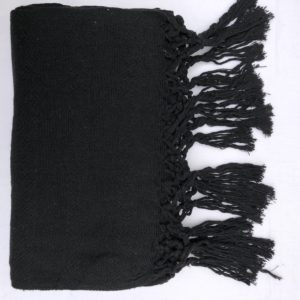 Rebozo Tradicional Liso Negro 3 m.